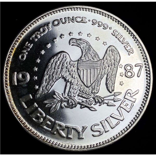 1987 A-Mark "Life Liberty Happiness" Proof 1 ozt .999 Silver