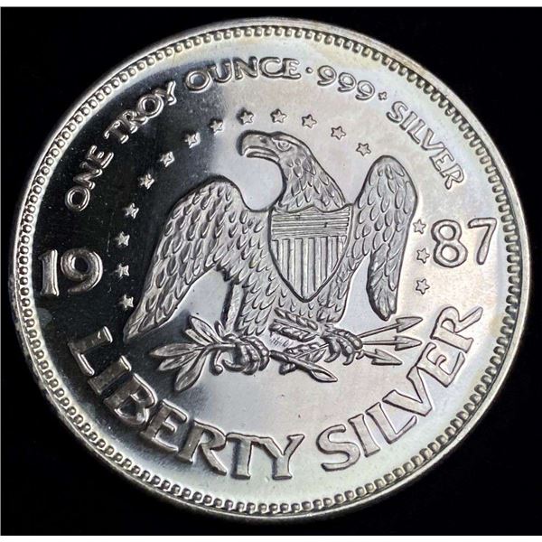 1987 A-Mark "Life Liberty Happiness" Proof 1 ozt .999 Silver