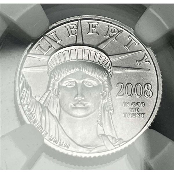 2008 .9995 Platinum $10 American Eagle 1/10 ozt NGC MS70