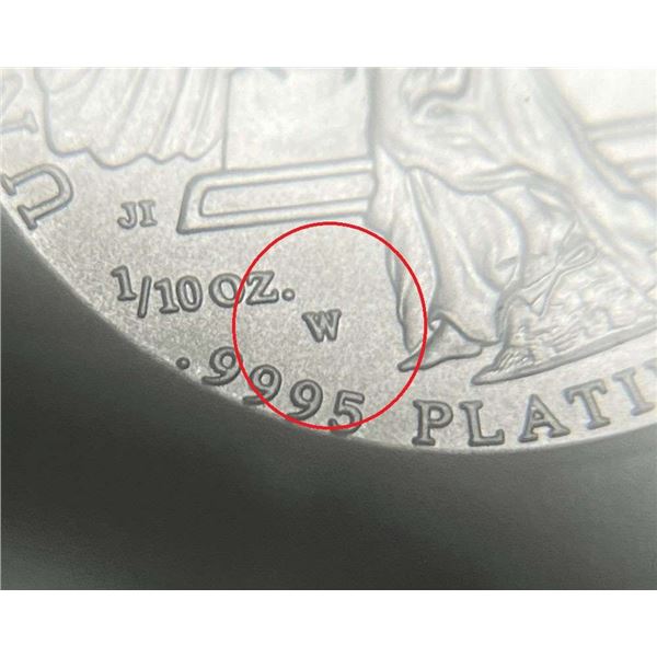 2008-W .9995 Platinum $10 American Eagle 1/10 ozt NGC MS70