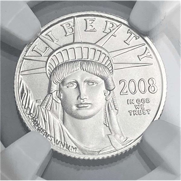 2008 American Eagle .9995 Platinum 1/10th ozt NGC MS70
