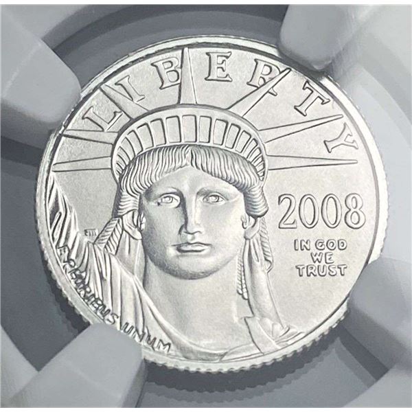 2008 American Eagle .9995 Platinum 1/10th ozt NGC MS70