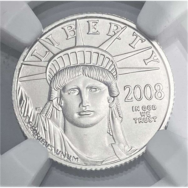 2008 American Eagle .9995 Platinum 1/10th ozt NGC MS70