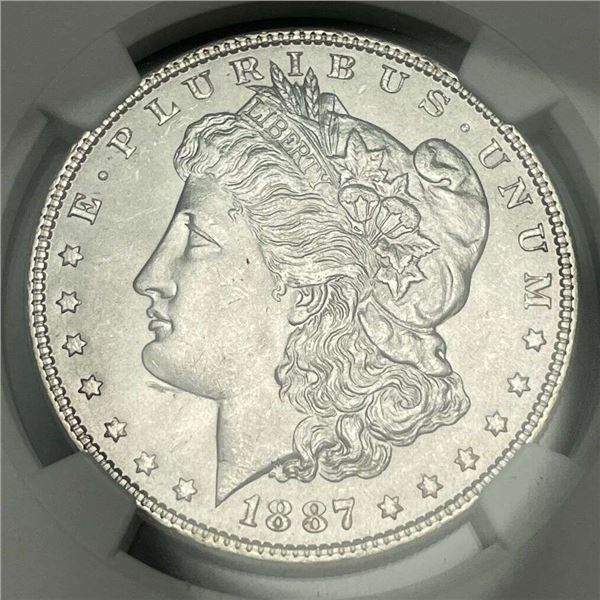 1887 Morgan Silver Dollar NGC MS64