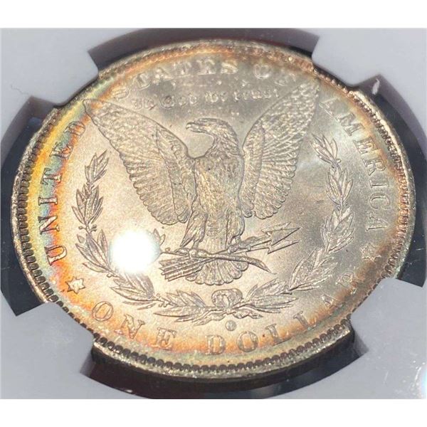 Monster Color 1884-O Morgan Silver Dollar NGC MS63