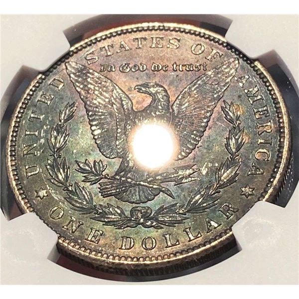 Monster Color 1886 Morgan Silver Dollar NGC MS64