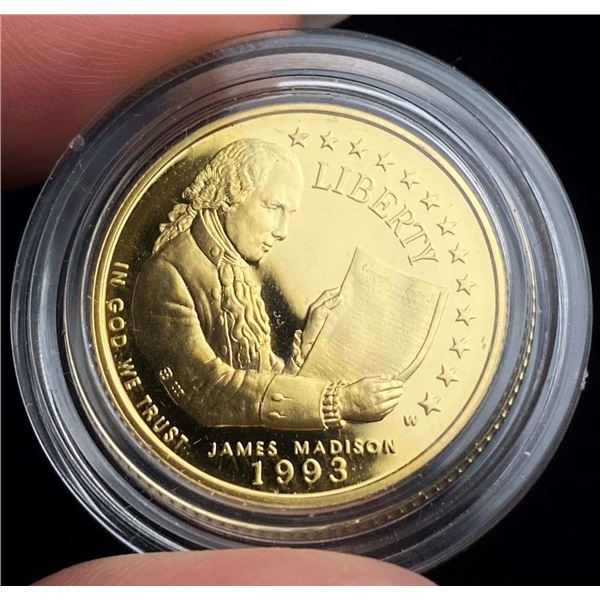 1993-W United States "James Madison Bill Of Rights" $5 Gold PF69+