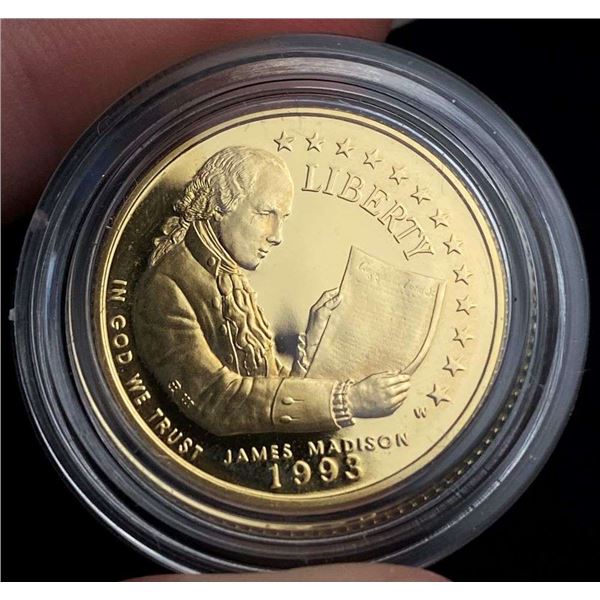 1993-W United States "James Madison Bill Of Rights" $5 Gold PF69+