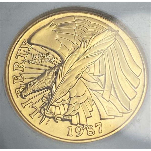 1987-W United States "Constitution" $5 Gold NGC MS70