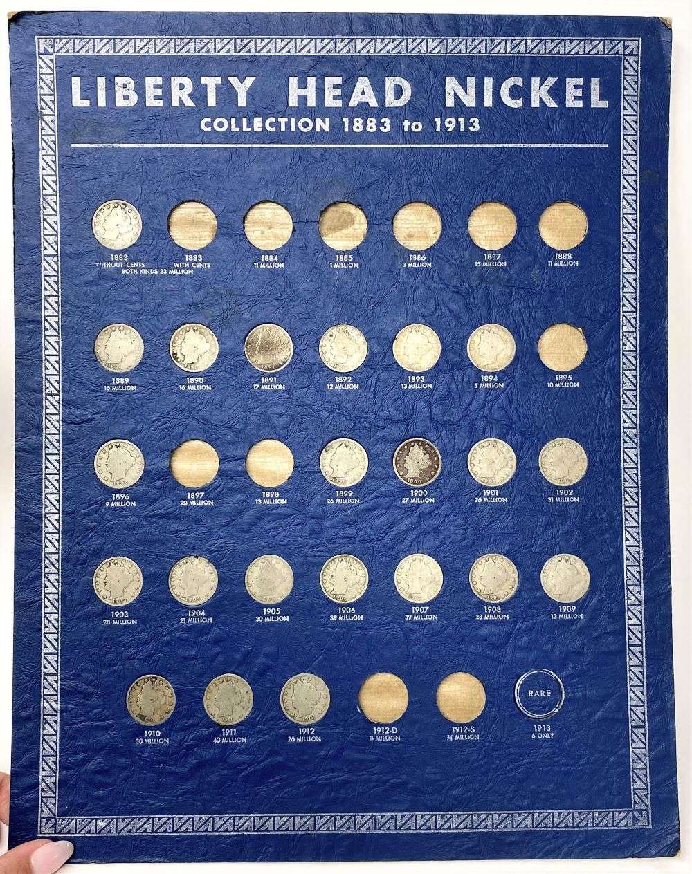 Whitman 1883-1912 Liberty Head Nickel Incomplete Collection (22-coins)