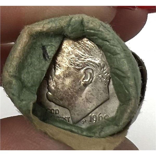 Roll (50-coins) Bank Wrapped BU 1960-D Roosevelt Silver Dimes