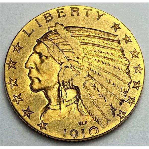Last Minute! 1910 Gold $5 Indian Head XF