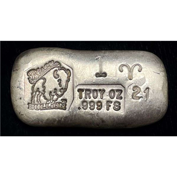 Bison Bullion 1 ozt .999 Silver Bar