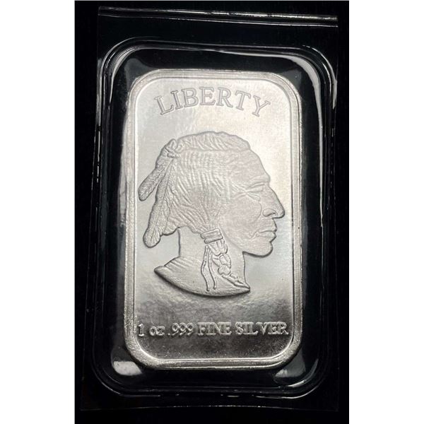 Indian Buffalo Design 1 ozt .999 Silver Bar
