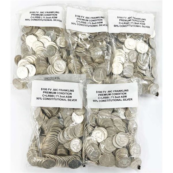 $500 Face Value Sealed Evidence Bags 90% Silver Premium Franklins