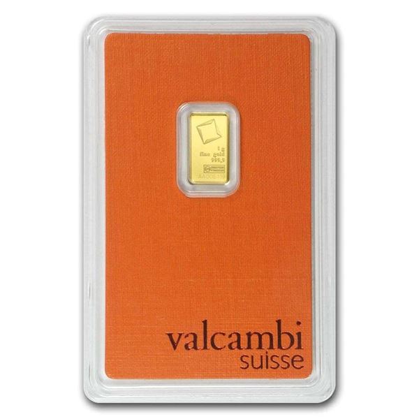 (100) Valcambi 1 Gram .9999 Gold Bar