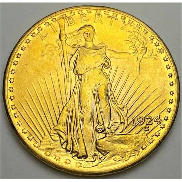 1924 Gold $20 Saint Gaudens MS65+