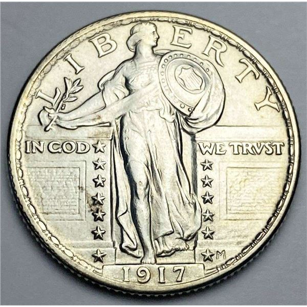 1917 Standing Liberty Silver Quarter MS65 Obv. MS63 Rev.