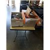 Image 1 : BOX AND TOTE OF PLUMBING SUPPLIES, EXTENSION CORDS, ETC