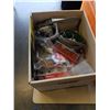 Image 2 : BOX AND TOTE OF PLUMBING SUPPLIES, EXTENSION CORDS, ETC