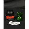 Image 1 : NOS Violet Ink (Full) & Vintage Dark Green Glass Eyebath