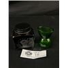 Image 2 : NOS Violet Ink (Full) & Vintage Dark Green Glass Eyebath