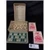 Image 2 : Early 1900's Lotto Game (All Original) & 2 Packs Of Vintage Steamboat Playing Cards