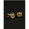 Image 1 : Nice Pair Of Foil Back Sterling Earrings 1930's