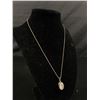 Image 1 : Vintage Sterling Silver w/Labradorite Stone Pendant & Chain Necklace