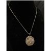 Image 1 : Vintage Sterling Silver (Tested) Sand Dollar Pendant w/925 SS Chain Necklace