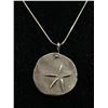 Image 2 : Vintage Sterling Silver (Tested) Sand Dollar Pendant w/925 SS Chain Necklace