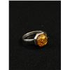 Image 1 : Unusual Genuine Baltic Honey Colour w/ Not Determined Inclusion Amber w/925 Sterling Silver Ring (Ra