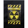 Image 2 : 2 New Large "Warning" & "Anyone Can Be Stupid" Metal Signs. Each Approx. 11 1/2" x 17 1/2"