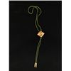 Image 1 : Hand Crafted Wood Inlay w/Green String Bolo Tie Exellent Condition. Just Like New