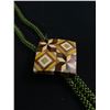 Image 2 : Hand Crafted Wood Inlay w/Green String Bolo Tie Exellent Condition. Just Like New