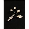 Image 1 : Ornate Vintage Sterling Silver 4 Leaves Design Brooch, Unmarked, But Tested