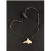 Image 1 : Hand Carved By First Nation Dolphin Pendant In Bone w/Black Cord Necklace