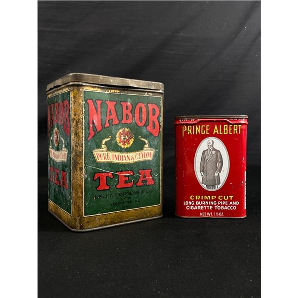 Vintage Collectible Tins - Prince Albert Tobacco & Nabob Tea