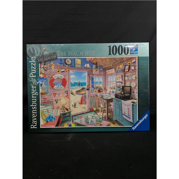 Ravensburger "The Beach Hut" Puzzle, Box Sealed. 1000 Pieces, Measures 27 x 20 Inches
