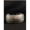 Image 1 : Vitage Sterling Silver Cuff Bangle Hand Engraved, Initialed, Original Patina, In Good Condition For