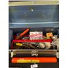 Image 2 : Vintage Metal Tool Box w/ Contents Approx. 20" x 9 1/2" x 8 1/2"