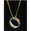 Image 2 : Extra Length Michele Lynn Gold-tone Chain w/ Hand Crafted Enamel Ring Band