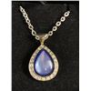 Image 2 : Pretty Blue TearDrop Pendant Necklace