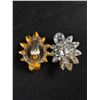 Image 2 : 3 Vintage Rhinestone Clip On Earrings