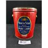 Image 1 : Rare NorthStar Pure Lard 5 Pound Tin Can with Lid and Handle Vancouver