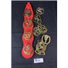 Image 1 : Vintage Horse Brasses on Beautiful Red Leather