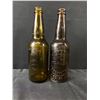 Image 2 : H&S Jacobs Celebrated Oil Stoneware Jug Stamped 1909 on Bottom and Two Vintage Brewery Bottles Victo