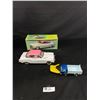 Image 1 : Standard Tin Friction Powered Sedan with Sound Effects in Box and Ford D800 Dinky Toys Truck with Pl