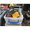 Image 1 : Dewalt Router, Pull Saws and Supplies In Bin