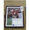 Image 1 : Autographed Football Photo Joe Montana or Joe Nameth and Hank Aaron w/COA - 3 X $